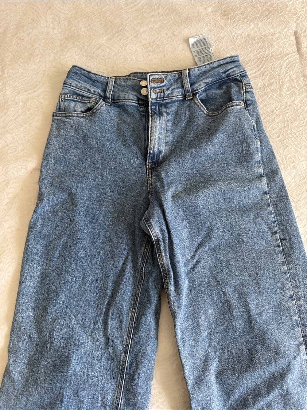 Guess High-Rise Light Blue Straight Jeans